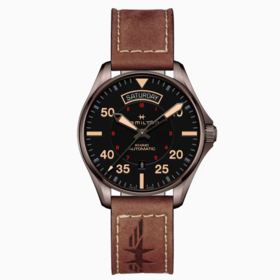 汉米尔顿 Hamilton 卡其航空系列飞行员双历自动机械表 H64605531