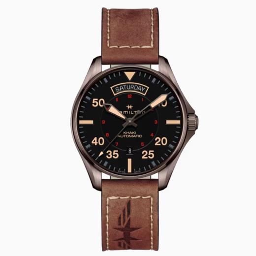 汉米尔顿 Hamilton 卡其航空系列飞行员双历自动机械表 H64605531 商品图0