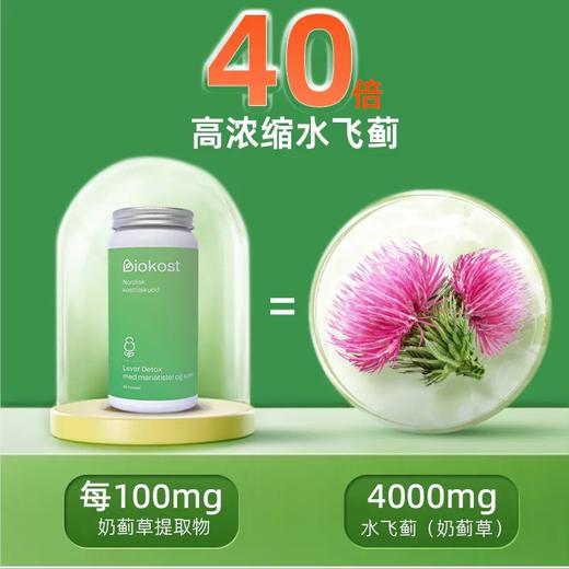 挪威Biokost 奶藓草护肝片软胶囊 90粒/瓶 商品图2