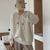 慵懒风毛衣女秋冬温柔风，连帽套头加厚外穿软糯宽松针织衫JB-YYD12 商品缩略图1