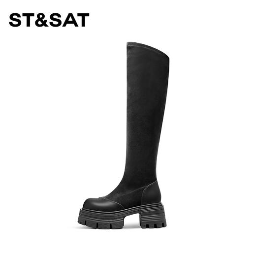 星期六时尚绒面厚底长筒靴SS34117I60 商品图7