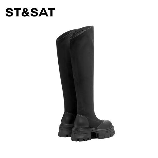 星期六时尚绒面厚底长筒靴SS34117I60 商品图8