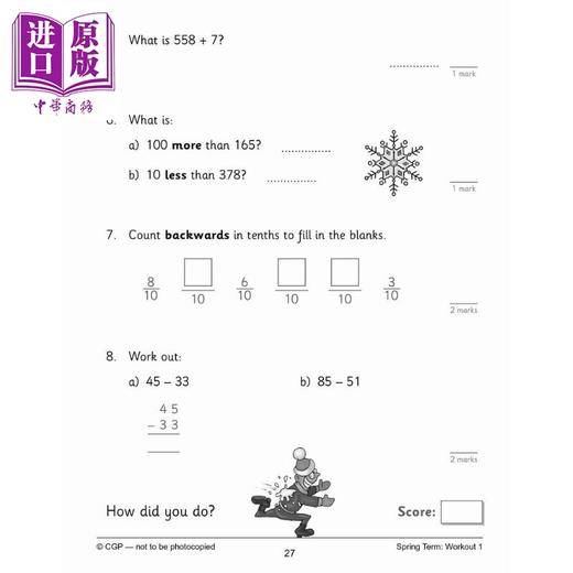 【中商原版】英国原版CGP教辅 新的KS2数学10分钟每周锻炼算术第3年New KS2 Maths 10-Minute Weekly Workouts Arithmetic 商品图4