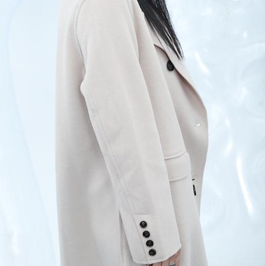 216WS拼接领双排扣呢绒大衣30918（杏） 秋季 316103032105 商品图5