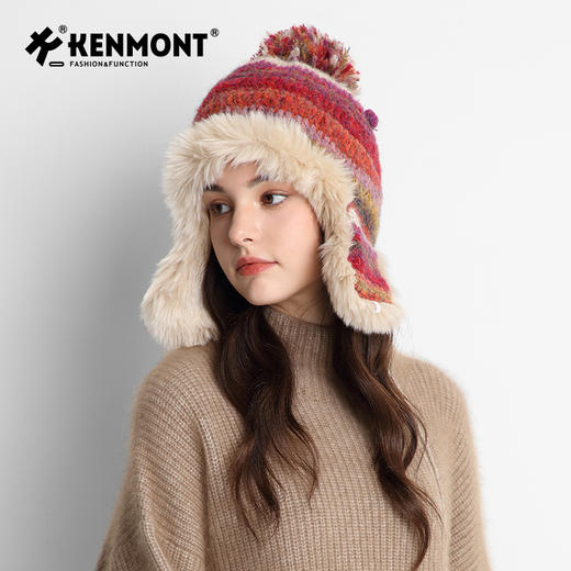 卡蒙女士 手工钩织 保暖护耳帽KM-9488 商品图1