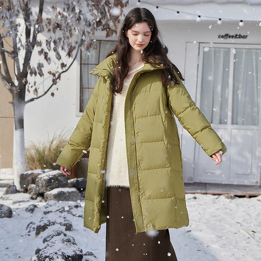 西遇韩版宽松中长款羽绒服女秋冬新款休闲保暖85白鸭绒外套12431680 商品图3