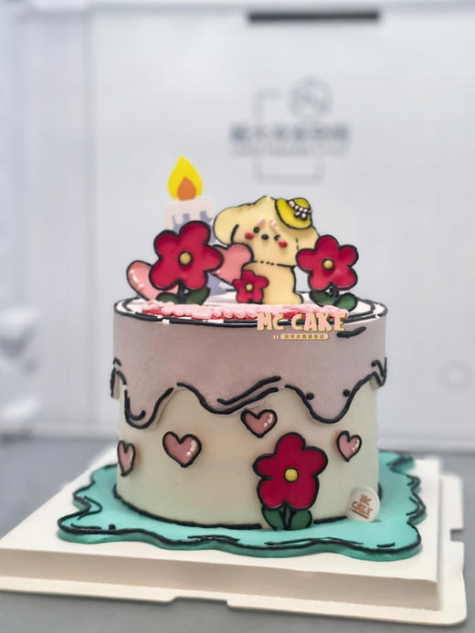 小狗花花二次元漫画风蛋糕 商品图1