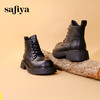 Safiya/索菲娅2023秋冬大头显脚小系带粗跟厚底英伦马丁靴加绒 SF34118403 商品缩略图3