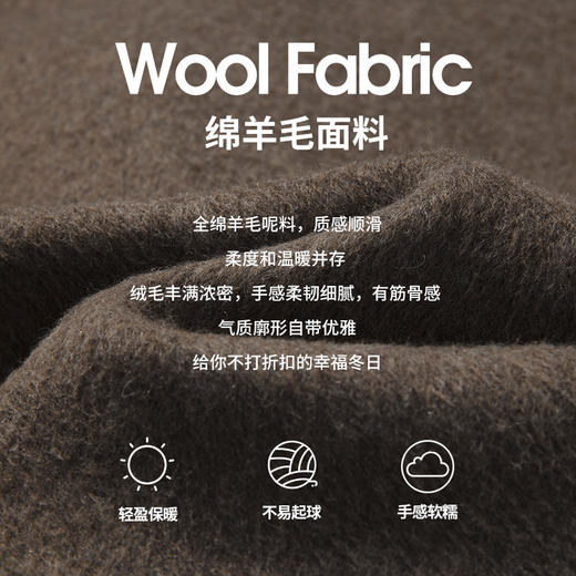 复古经典羊毛单面呢大衣女秋冬新款简约干练宽松气质外套V2338925 商品图4