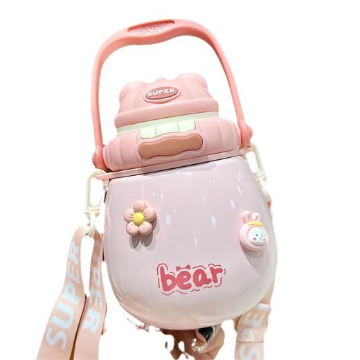 「五色可选！颜值派」保温杯316食品吸管颜值带背带大容量斜跨带茶漏便携可爱学生餐饮用具 商品图4