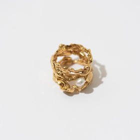 订购8周到｜Les Mères-Stackable Pearl-金色 珍珠 戒指组合（一套3只）［荷兰设计师］