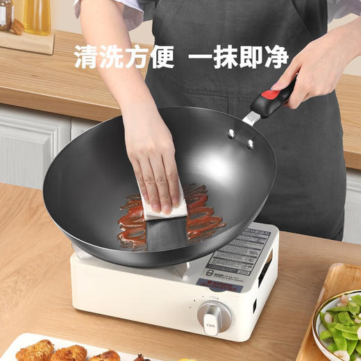 康巴赫精铁无涂层家用炒菜锅32cm 电磁炉燃气灶通用 福运精铁锅CJP32A1 商品图3