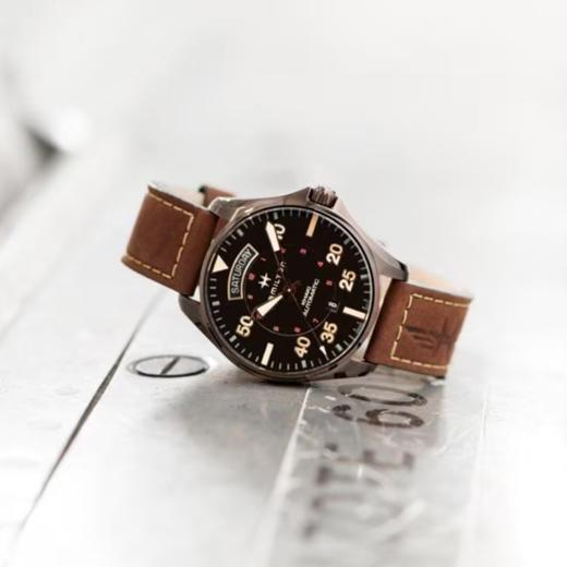 汉米尔顿 Hamilton 卡其航空系列飞行员双历自动机械表 H64605531 商品图6