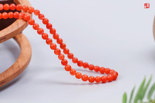 保山南红珠串【丹梅】，珠径6.7mm，108颗 商品图4