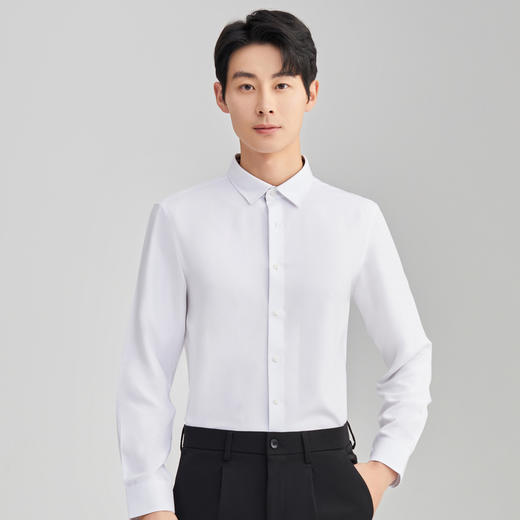 圣得西长袖衬衫男秋款商务正装纯色衬衣2352954503 商品图2