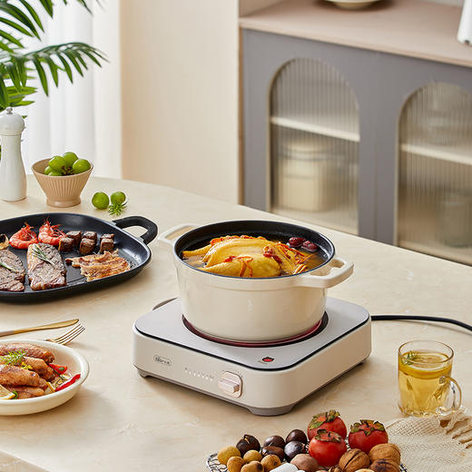 【小程序】小熊电陶炉 DTL-D22R1 暖灰 电子式 主机 炒菜+煎烙+火锅+煲汤 商品图0