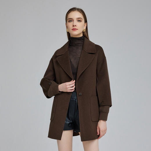 NH948斯尔丽23冬改良大气西装领宽松小个子显瘦显高双面羊毛大衣 商品图0