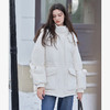 西遇白色90鸭绒羽绒服女秋冬新款小众收腰连帽小个子外套D2338487 商品缩略图3