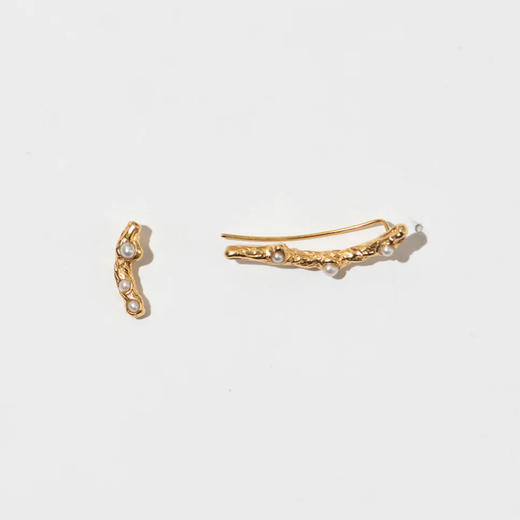 北京仓｜Les Mères-Organic-金色 不对称 耳钉［荷兰设计师］ 商品图2