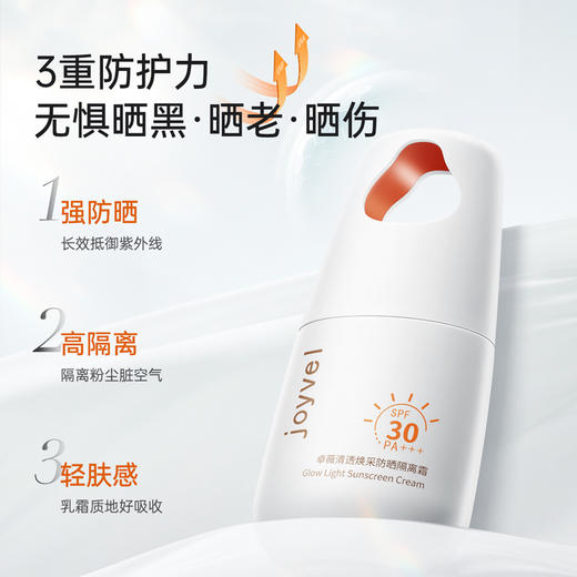 袋鼠妈妈 卓薇清透焕采防晒隔离霜40g*2 隔离匀亮 30倍防日晒 商品图2