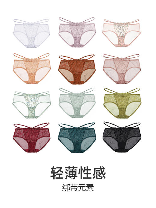 HSIA遐 网纱超薄款平角裤 点彩性感火辣纯棉底浪低腰蕾丝内裤女 商品图3