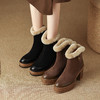 厚毛保暖，厚底防水台粗跟短靴HBP-3877A 商品缩略图3