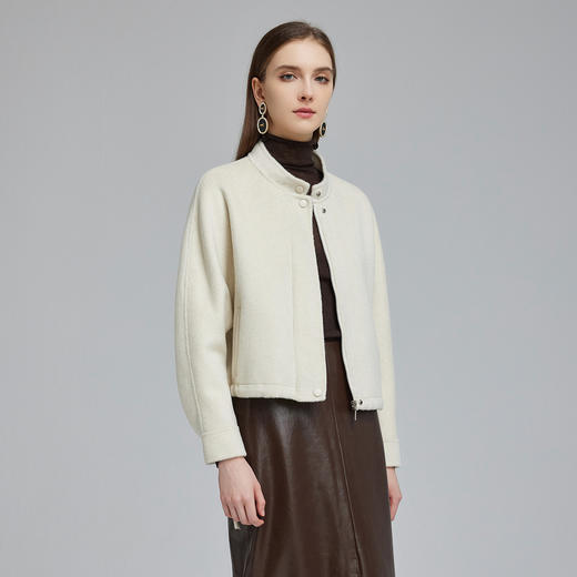 NH949斯尔丽23冬季小个子设计感时尚短款抽绳羊毛大衣 商品图2