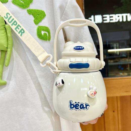 「五色可选！颜值派」保温杯316食品吸管颜值带背带大容量斜跨带茶漏便携可爱学生餐饮用具 商品图3