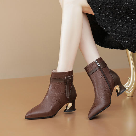 时尚气质，粗跟高跟短靴TFJC-W168 商品图1