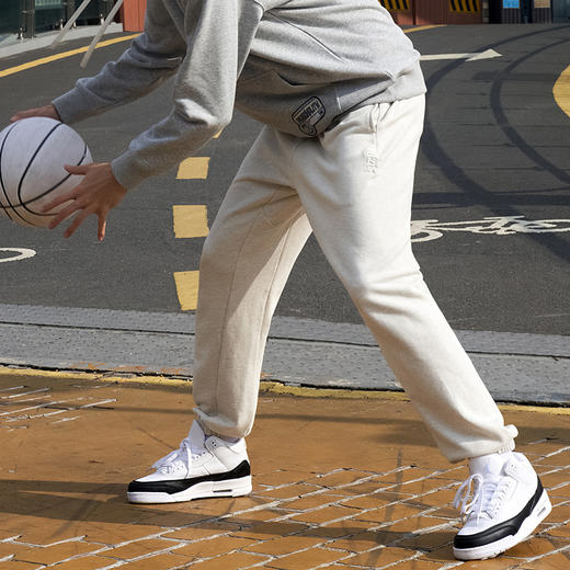 有志者UZIS 针织纯棉重磅运动长裤男美式篮球束脚裤休闲卫裤[银标 商品图3