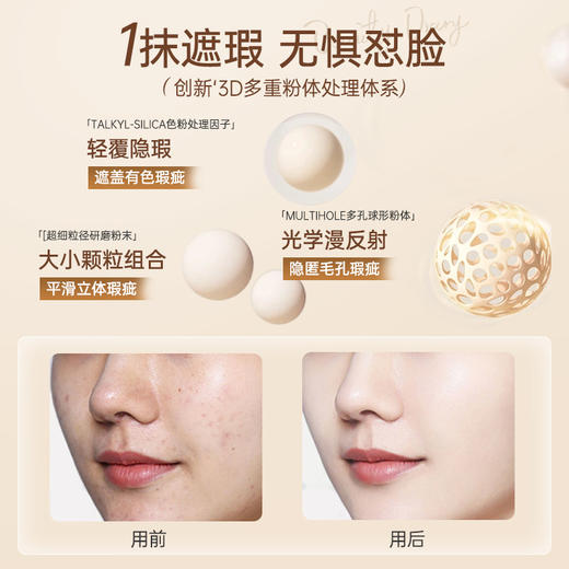 【⚡抢！第2件0元，需拍2件】儒意遮瑕持妆粉底液30ml 粉底液持久保湿 遮瑕不脱妆 干混油皮气垫bb霜 | 儒意官方旗舰店 商品图3