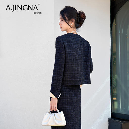 【商场同款】阿菁娜j精简干练圆领摩登香风外套A29Q107058 商品图2