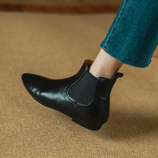 纯色简约，尖头超软真皮短靴PS2131 商品图3