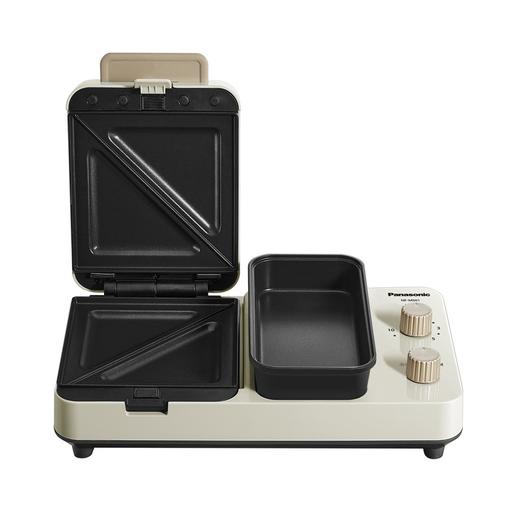 松下（Panasonic） 三明治早餐机MS01家用小型轻食机多功能华夫饼吐司压烤机 NF-MS01WSQ(米白色) 商品图1