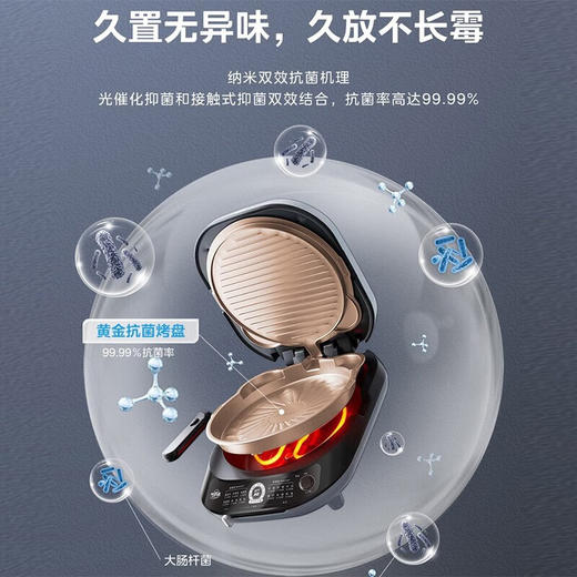 美的（Midea）电饼铛可拆洗家用煎烤机双面加热加深大火力烙饼煎饼三明治早餐机蒸汽 JKE3036 商品图4
