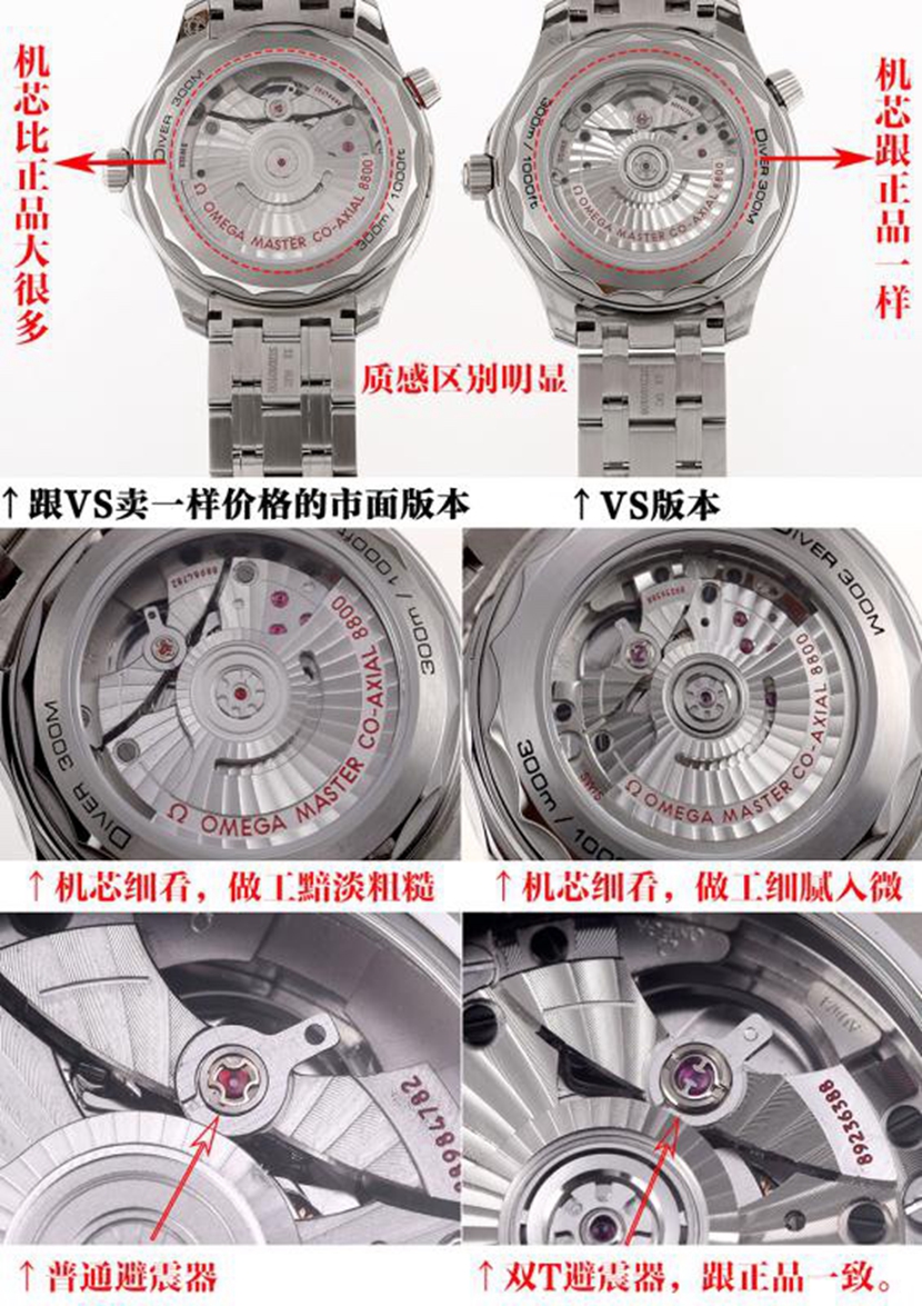 VS厂欧米茄顶级复刻手表海马系列210.30.42.20.04.001对比正品评测