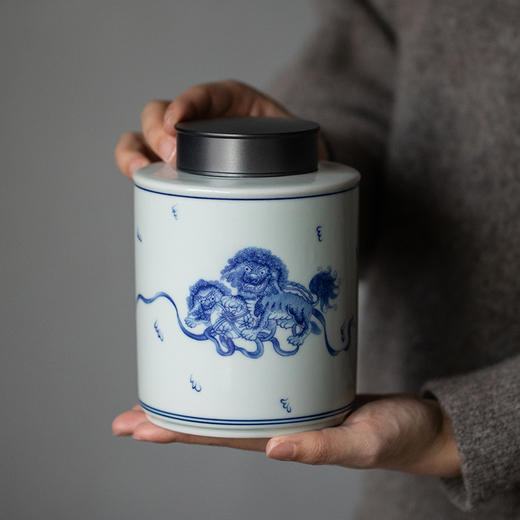 永利汇仿古青花密封茶叶罐铝合金盖存储罐普洱白茶储茶罐家用陶瓷罐防潮 商品图1