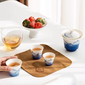 永利汇  茶具便携一体式旅行泡茶具一壶三杯手绘简易防烫快客杯户外