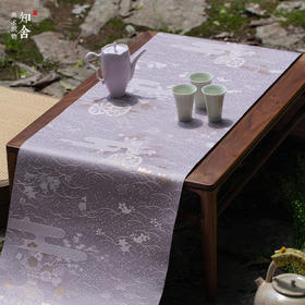永利汇织锦茶席套组复古中式茶桌台布垫子双面禅意布艺桌旗知舍