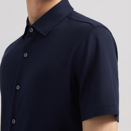 十如仕100%新疆长绒棉液氨丝光针织短袖衬衫-KS01 商品图8