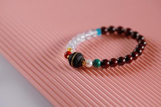 XYZT0533°交融 紫檀水晶手链手串 商品图3