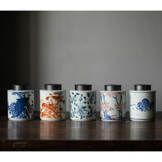 永利汇仿古青花密封茶叶罐铝合金盖存储罐普洱白茶储茶罐家用陶瓷罐防潮 商品图0