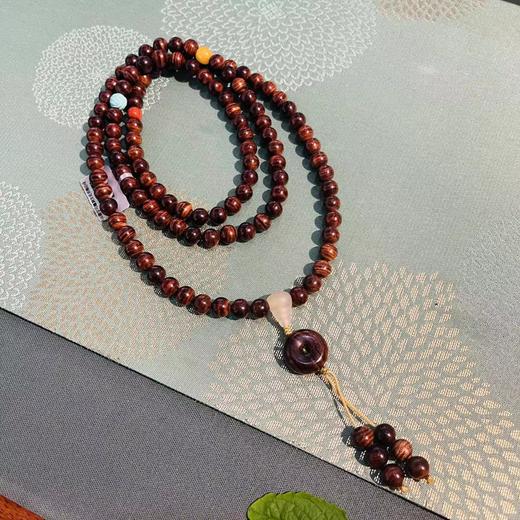 0.8圆珠海南黄花梨手持珠手串-平安扣款 商品图0