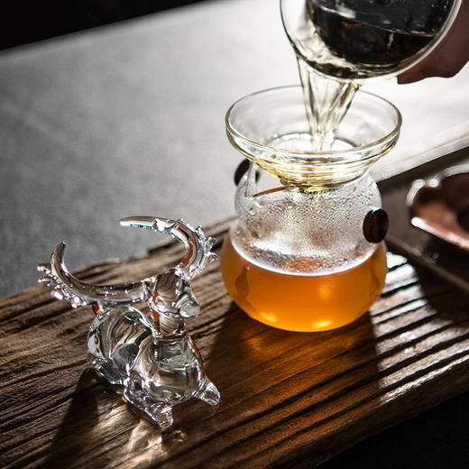 永利汇茶漏器玻璃茶滤茶叶过滤器泡茶滤网不锈钢鹿创意茶隔配件 商品图3