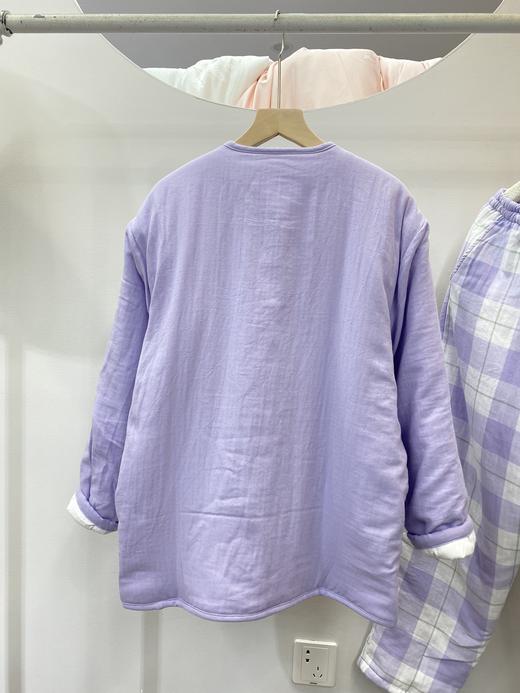 松植屋国潮圆领长袖棉袄套装加厚三层夹棉男女保暖家居棉服 商品图1