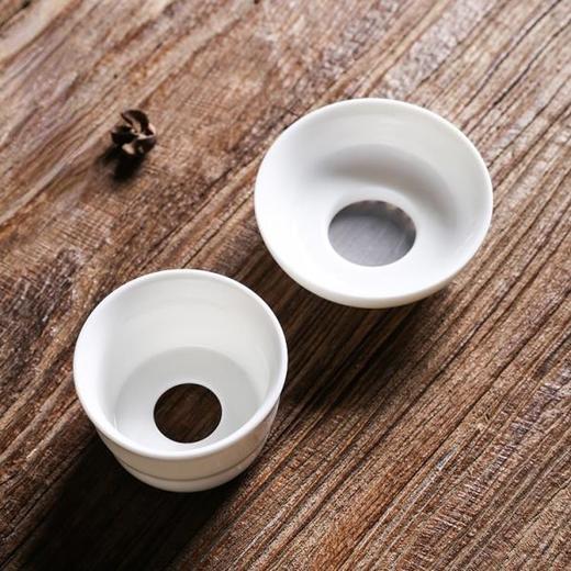 永利汇猪油白羊脂玉瓷品茗杯功夫茶杯陶瓷茶漏家用德化白瓷过滤网纯白 商品图3