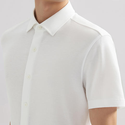 十如仕100%新疆长绒棉液氨丝光针织短袖衬衫-KS01 商品图2