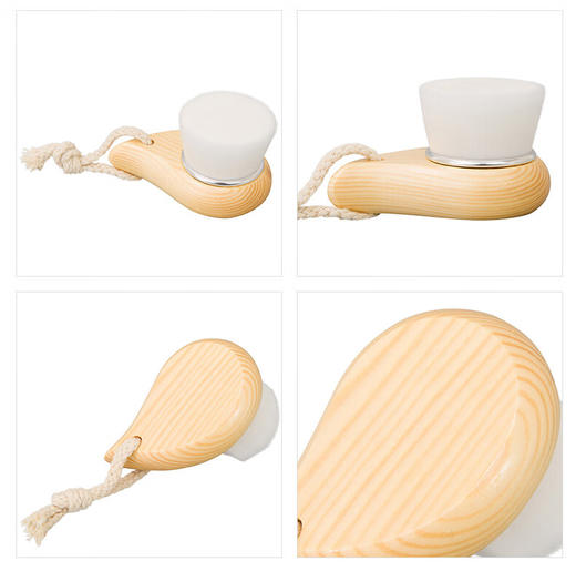 小巧脸部清洁刷 天然木 商品图3