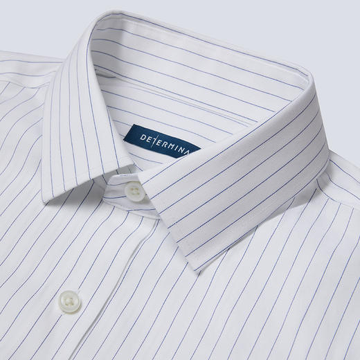 十如仕小方领钢笔蓝条纹长袖衬衫-301-01 商品图6