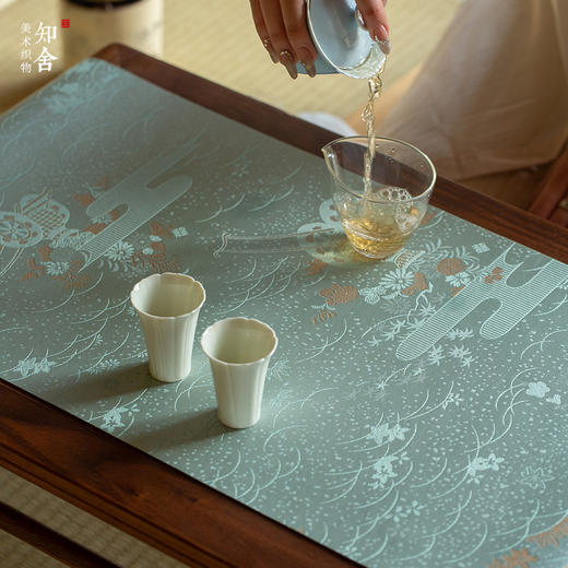 永利汇织锦茶席套组复古中式茶桌台布垫子双面禅意布艺桌旗知舍 商品图2